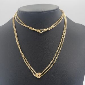 Vintage Layered Rose Gold Tone Heart Dainty Necklace